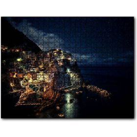 Cakapuzzle Italya Manarola Sahil Kasabası Gece Manzarası 120 Parça Puzzle