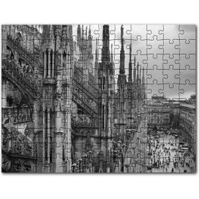 Cakapuzzle Italya Milano Görkemli Katedral Siyah Beyaz 255 Parça Puzzle