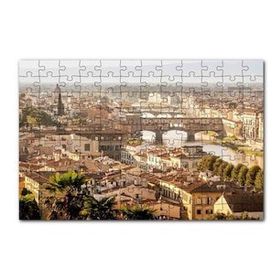 Cakapuzzle İtalya Şehir Köprüler ve Nehir Manzarası 120 Parça Ahşap Puzzle