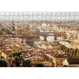 Cakapuzzle İtalya Şehir Köprüler ve Nehir Manzarası 120 Parça Ahşap Puzzle