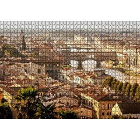 Cakapuzzle İtalya Şehir Köprüler ve Nehir Manzarası 120 Parça Ahşap Puzzle