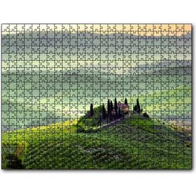 Cakapuzzle Italya Toscano Tepedeki Ev ve Dağlar 120 Parça Puzzle