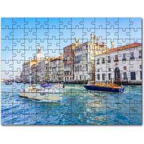 Cakapuzzle Italya Venedik Binalar ve Kanalda Tekneler 1000 Parça Puzzle