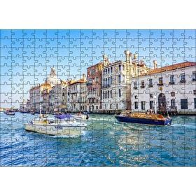 Cakapuzzle İtalya Venedik Binalar ve Kanalda Tekneler 120 Parça Ahşap Puzzle