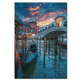 Cakapuzzle Italya Venedik Gondol ve Bulutlu Gökler 1000 Parça Puzzle