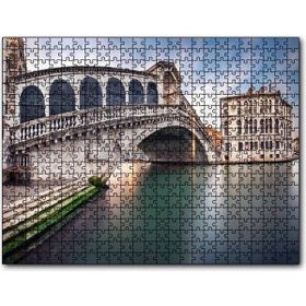 Cakapuzzle Italya Venedik Riyalto Köprüsü Kilise 500 Parça Puzzle