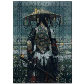 Cakapuzzle Japon Kıyafetli Dövmeli Kılıçlı Kapka Kadın Mdf 1000 Parça Puzzle