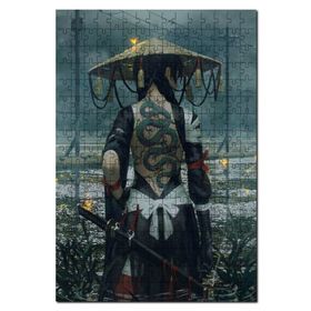 Cakapuzzle Japon Kıyafetli Dövmeli Kılıçlı Kapka Kadın Mdf 1000 Parça Puzzle