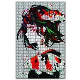 Cakapuzzle Japon Kızı ve Japon Balıkları 120 Parça Puzzle