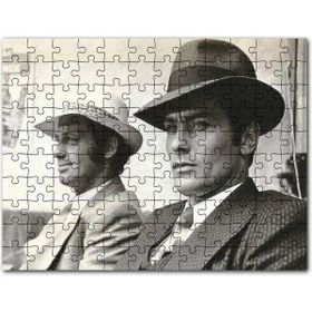 Cakapuzzle Jean Paul Belmondo ve Alain Delon Siyah Beyaz Mdf 255 Parça Puzzle