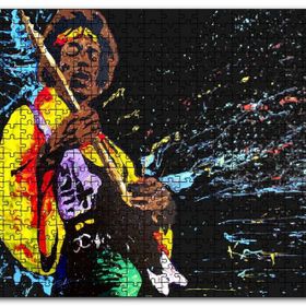 Cakapuzzle Jimi Hendrix Gitar İllüstrasyon Mdf 120 Parça Puzzle