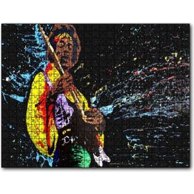 Cakapuzzle Jimi Hendrix Gitar İllüstrasyon Mdf 120 Parça Puzzle