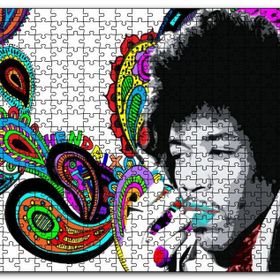 Cakapuzzle Jimi Hendrix Soyut Şekiller Mdf 1000 Parça Puzzle
