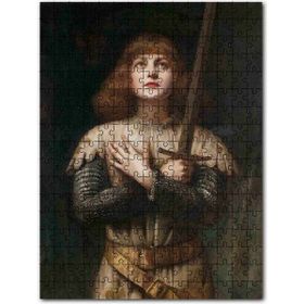 Cakapuzzle Joan Of Arc ve Kılıcı Yukarı Bakan Portre Mdf 1000 Parça Puzzle