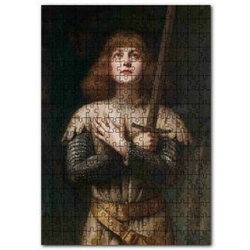 Cakapuzzle Joan Of Arc ve Kılıcı Yukarı Bakan Portre Mdf 120 Parça Puzzle