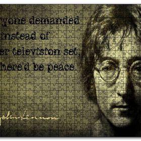 Cakapuzzle John Lennon Barış Mottosu Mdf 120 Parça Puzzle