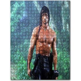 Cakapuzzle John Rambo Sylvester Stallone Yağmur Altında 1000 Parça Ahşap Puzzle