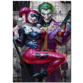 Cakapuzzle Joker ve Harley Quinn Çizgi Roman Görseli Mdf 120 Parça Puzzle