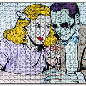 Cakapuzzle Joker ve Harley Quinn Vintage Mdf 120 Parça Puzzle