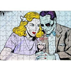 Cakapuzzle Joker ve Harley Quinn Vintage Mdf 120 Parça Puzzle