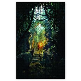 Cakapuzzle Jungle Book Mowgli Tapınakta Ahşap 1000 Parça Puzzle