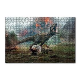 Cakapuzzle Jurassic World Kayıp Krallık T Rex ve Yanardağ 120 Parça Ahşap Puzzle