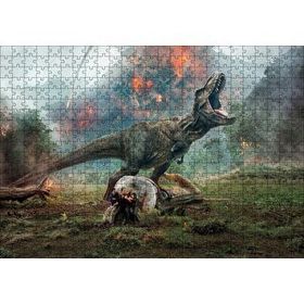 Cakapuzzle Jurassic World Kayıp Krallık T Rex ve Yanardağ 120 Parça Ahşap Puzzle