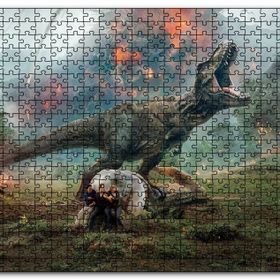 Cakapuzzle Jurassic World Kayıp Krallık T rex ve Yanardağ Mdf 120 Parça Puzzle