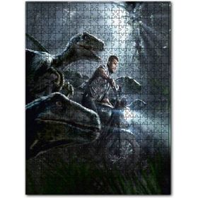 Cakapuzzle Jurassic World Motorlu Chris Pratt ve Raptorlar 500 Parça Puzzle