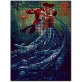 Cakapuzzle Kadın Erkek Dansı Rüya Sürrealizm Görseli Ahşap 1000 Parça Puzzle