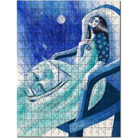 Cakapuzzle Kadın Eteğinde Yelkenli Gemi Illütirasyon Mdf 255 Parça Puzzle