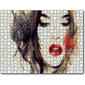 Cakapuzzle Kadın Illüstrasyon Boyama Sanatı 500 Parça Puzzle
