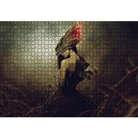 Cakapuzzle Kadın Karga Kanatlar ve Alevler Kompozisyon 120 Parça Ahşap Puzzle