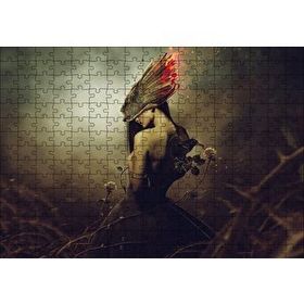 Cakapuzzle Kadın Karga Kanatlar ve Alevler Kompozisyon Mdf 255 Parça Puzzle