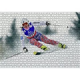 Cakapuzzle Kadın Kayakçı Siporu 120 Parça Ahşap Puzzle