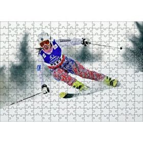 Cakapuzzle Kadın Kayakçı Siporu 120 Parça Ahşap Puzzle