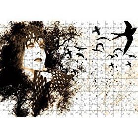 Cakapuzzle Kadın Kuşlar Kadar Özgürdür 120 Parça Ahşap Puzzle