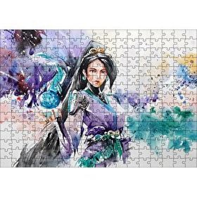 Cakapuzzle Kadın Savaşçı Suluboya Efekt 120 Parça Ahşap Puzzle