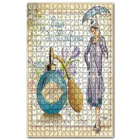 Cakapuzzle Kadın ve Parfüm Afişli Görseli Ahşap 500 Parça Puzzle
