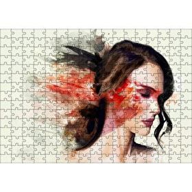 Cakapuzzle Kadın ve Renkli Fırça Darbeleri 255 Parça Puzzle