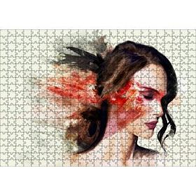 Cakapuzzle Kadın ve Renkli Fırça Darbeleri 500 Parça Puzzle