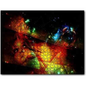 Cakapuzzle Kadın Yüzü Geometrik Şekiller ve Spot Işıklar Mdf 255 Parça Puzzle