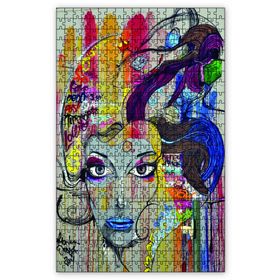 Cakapuzzle Kadın Yüzü Grafiti Ahşap 1000 Parça Puzzle