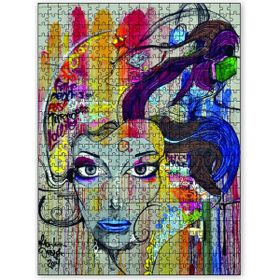Cakapuzzle Kadın Yüzü Grafiti Ahşap 255 Parça Puzzle