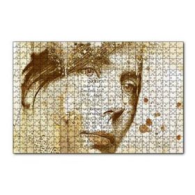 Cakapuzzle Kadın Yüzü ve Gazete Kupürleri 120 Parça Ahşap Puzzle