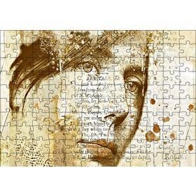 Cakapuzzle Kadın Yüzü ve Gazete Kupürleri 120 Parça Ahşap Puzzle