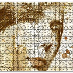 Cakapuzzle Kadın Yüzü ve Gazete Kupürleri Mdf 120 Parça Puzzle