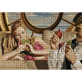 Cakapuzzle Kağıt Oynayan Çift 120 Parça Puzzle