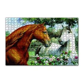 Cakapuzzle Kahve Beyz Renk Atlar 120 Parça Ahşap Puzzle