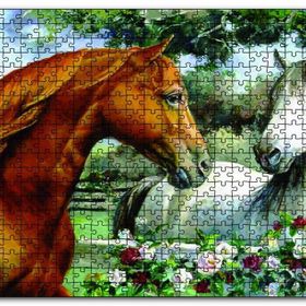 Cakapuzzle Kahve Beyz Renk Atlar Ahşap 1000 Parça Puzzle